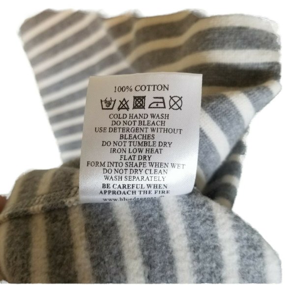 Blue de Genes Striped Sweater Men L/XL Gray White Saitama Japan Sweatshirt - Picture 10 of 10